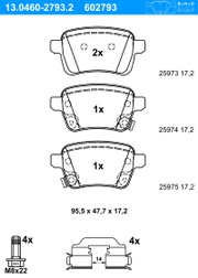 Bremsbelagsatz, Scheibenbremse FIAT 500L