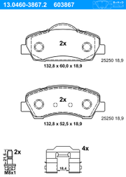 Bremsbelagsatz, Scheibenbremse CITROËN C4 CACTUS