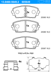 Bremsbelagsatz, Scheibenbremse KIA PICANTO