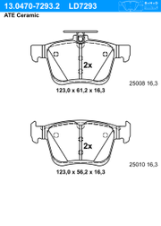 Bremsbelagsatz, Scheibenbremse ATE Ceramic VW GOLF SPORTSVAN