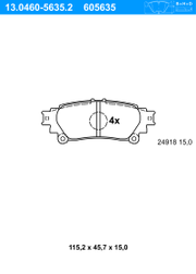 Bremsbelagsatz, Scheibenbremse TOYOTA PRIUS