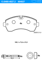 Bremsbelagsatz, Scheibenbremse VW CRAFTER 30-35