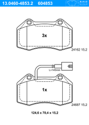 Bremsbelagsatz, Scheibenbremse ALFA ROMEO MITO