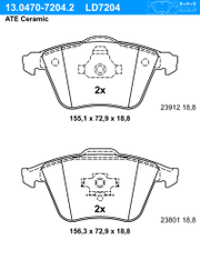 Bremsbelagsatz, Scheibenbremse ATE Ceramic VOLVO V50