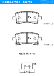 Bremsbelagsatz, Scheibenbremse OPEL INSIGNIA