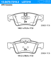 Bremsbelagsatz, Scheibenbremse ATE Ceramic MERCEDES-BENZ R-KLASSE