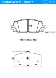 Bremsbelagsatz, Scheibenbremse TOYOTA PRIUS