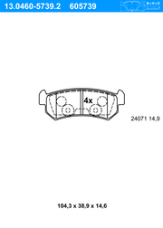 Bremsbelagsatz, Scheibenbremse CHEVROLET LACETTI