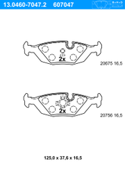 Bremsbelagsatz, Scheibenbremse BMW