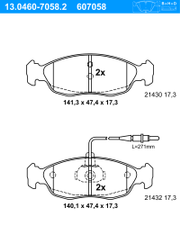 Bremsbelagsatz, Scheibenbremse PEUGEOT 306