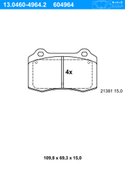 Bremsbelagsatz, Scheibenbremse VOLVO C30