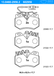 Bremsbelagsatz, Scheibenbremse PEUGEOT 407