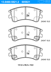 Bremsbelagsatz, Scheibenbremse MAZDA 6