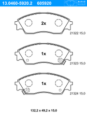 Bremsbelagsatz, Scheibenbremse HONDA CRX