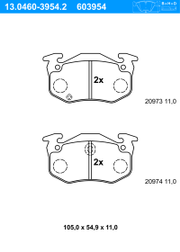 Bremsbelagsatz, Scheibenbremse CITROËN ZX