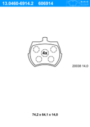 Bremsbelagsatz, Scheibenbremse MINI