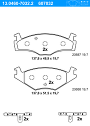 Bremsbelagsatz, Scheibenbremse VW VENTO