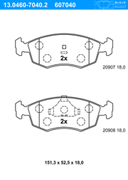 Bremsbelagsatz, Scheibenbremse FORD ESCORT