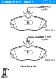 Bremsbelagsatz, Scheibenbremse CITROËN ZX