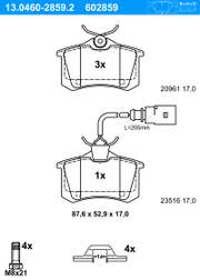 Bremsbelagsatz, Scheibenbremse SEAT ALHAMBRA