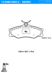 Bremsbelagsatz, Scheibenbremse VW TRANSPORTER