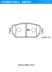 Bremsbelagsatz, Scheibenbremse TOYOTA CAMRY