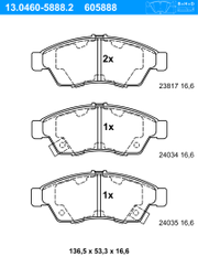 Bremsbelagsatz, Scheibenbremse SUZUKI LIANA