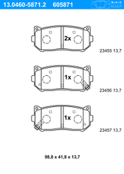 Bremsbelagsatz, Scheibenbremse KIA CARENS