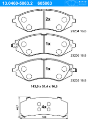 Bremsbelagsatz, Scheibenbremse CHEVROLET AVEO