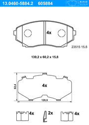 Bremsbelagsatz, Scheibenbremse MAZDA MPV