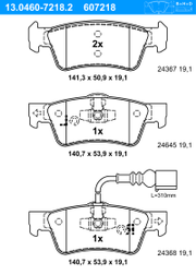Bremsbelagsatz, Scheibenbremse VW MULTIVAN