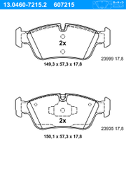 Bremsbelagsatz, Scheibenbremse BMW X1