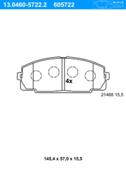 Bremsbelagsatz, Scheibenbremse TOYOTA HIACE