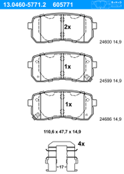 Bremsbelagsatz, Scheibenbremse KIA CARNIVAL / GRAND CARNIVAL