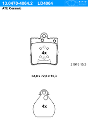 Bremsbelagsatz, Scheibenbremse ATE Ceramic MERCEDES-BENZ CLC-KLASSE
