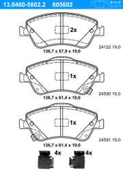 Bremsbelagsatz, Scheibenbremse TOYOTA AURIS