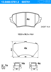 Bremsbelagsatz, Scheibenbremse MAZDA MX-5