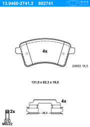 Bremsbelagsatz, Scheibenbremse RENAULT KANGOO BE BOP