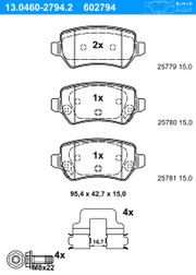 Bremsbelagsatz, Scheibenbremse KIA CEE D