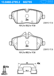 Bremsbelagsatz, Scheibenbremse MINI MINI CLUBMAN
