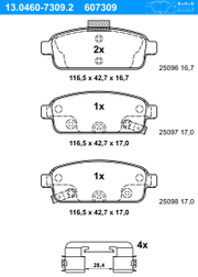 Bremsbelagsatz, Scheibenbremse OPEL ZAFIRA TOURER