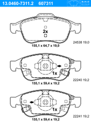Bremsbelagsatz, Scheibenbremse FIAT 500X