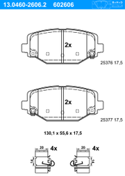 Bremsbelagsatz, Scheibenbremse FIAT FREEMONT