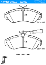 Bremsbelagsatz, Scheibenbremse FIAT DUCATO