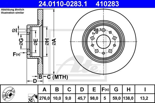 Produktbild für Bremsscheibe