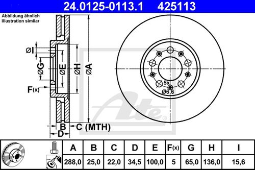 Produktbild für Bremsscheibe