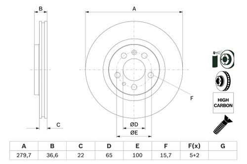 Produktbild für Bremsscheibe