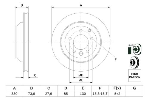 Produktbild für Bremsscheibe