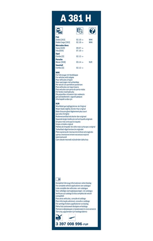 Produktbild für Wischblatt Rear