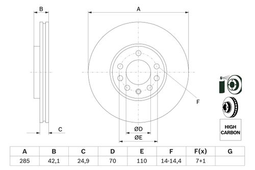 Produktbild für Bremsscheibe